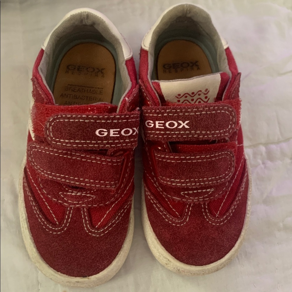 Geox Kids Red Velcro Sneakers